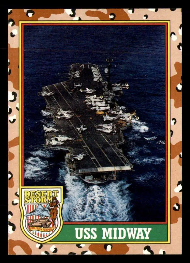 1991 Topps Desert Storm #56A USS Midway Stock Image Ãâ Regular Error or Misprint May Ship NonSport Trading Card