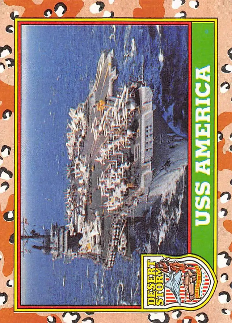 1991 Topps Desert Storm #57A USS America Stock Image Ãâ Regular Error or Misprint May Ship NonSport Trading Card