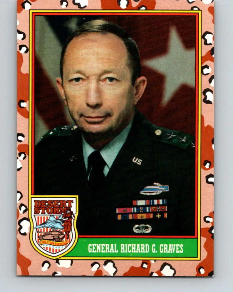 1991 Topps Desert Storm #5A General Richard G. Graves Stock Image Ãâ Regular Error or Misprint May Ship NonSport Trad