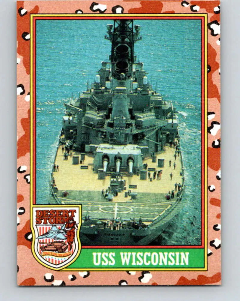 1991 Topps Desert Storm #60A USS Wisconsin Stock Image Ãâ Regular Error or Misprint May Ship NonSport Trading Card