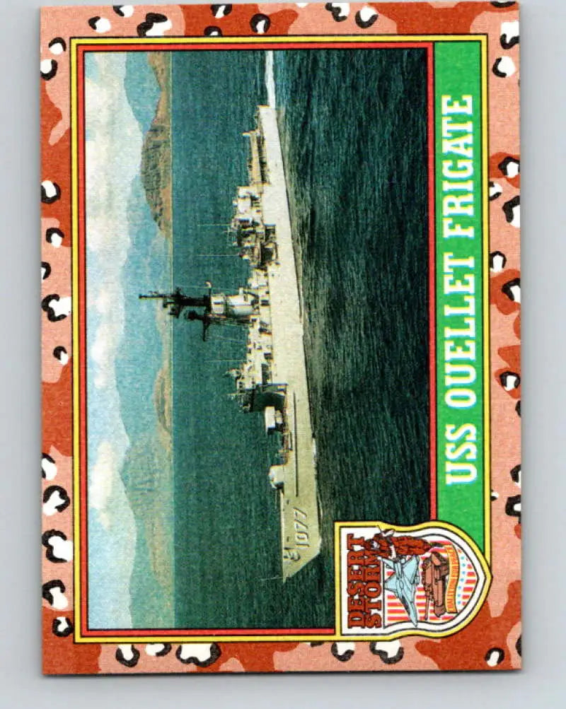 1991 Topps Desert Storm #61A USS Ouellet Frigate Stock Image Ãâ Regular Error or Misprint May Ship NonSport Trading C