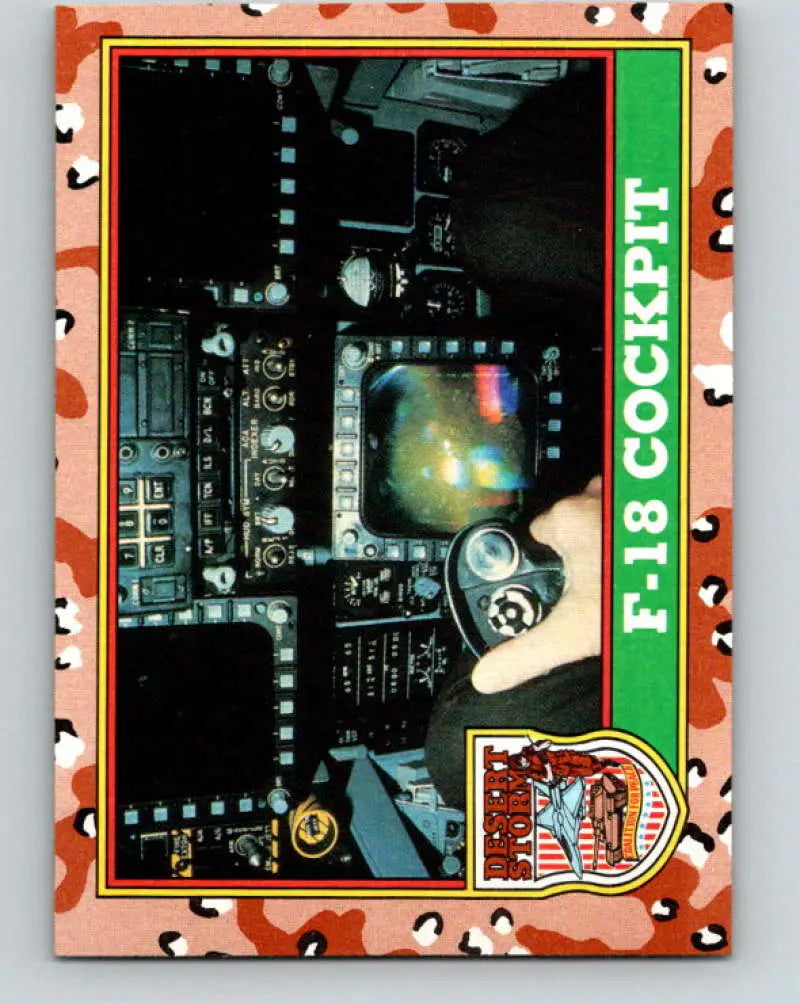 1991 Topps Desert Storm #64A F-18 Cockpit Stock Image Ãâ Regular Error or Misprint May Ship NonSport Trading Card