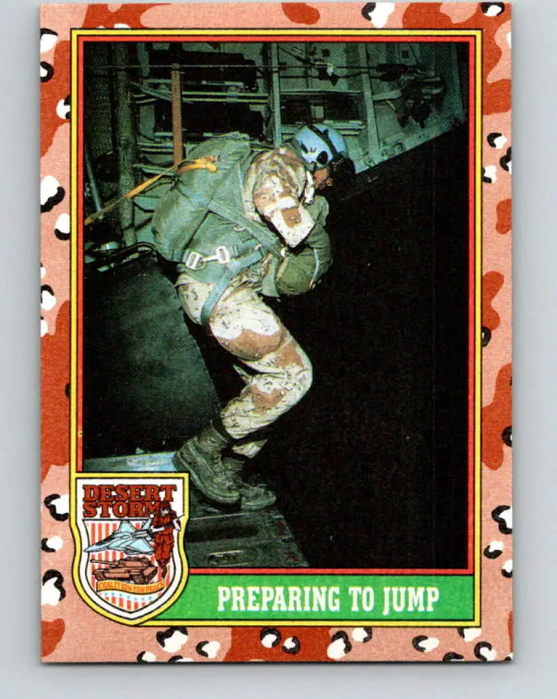 1991 Topps Desert Storm #69A Preparing To Jump Stock Image Ãâ Regular Error or Misprint May Ship NonSport Trading Car