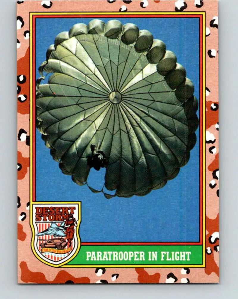 1991 Topps Desert Storm #70A Paratrooper in Flight Stock Image Ãâ Regular Error or Misprint May Ship NonSport Trading