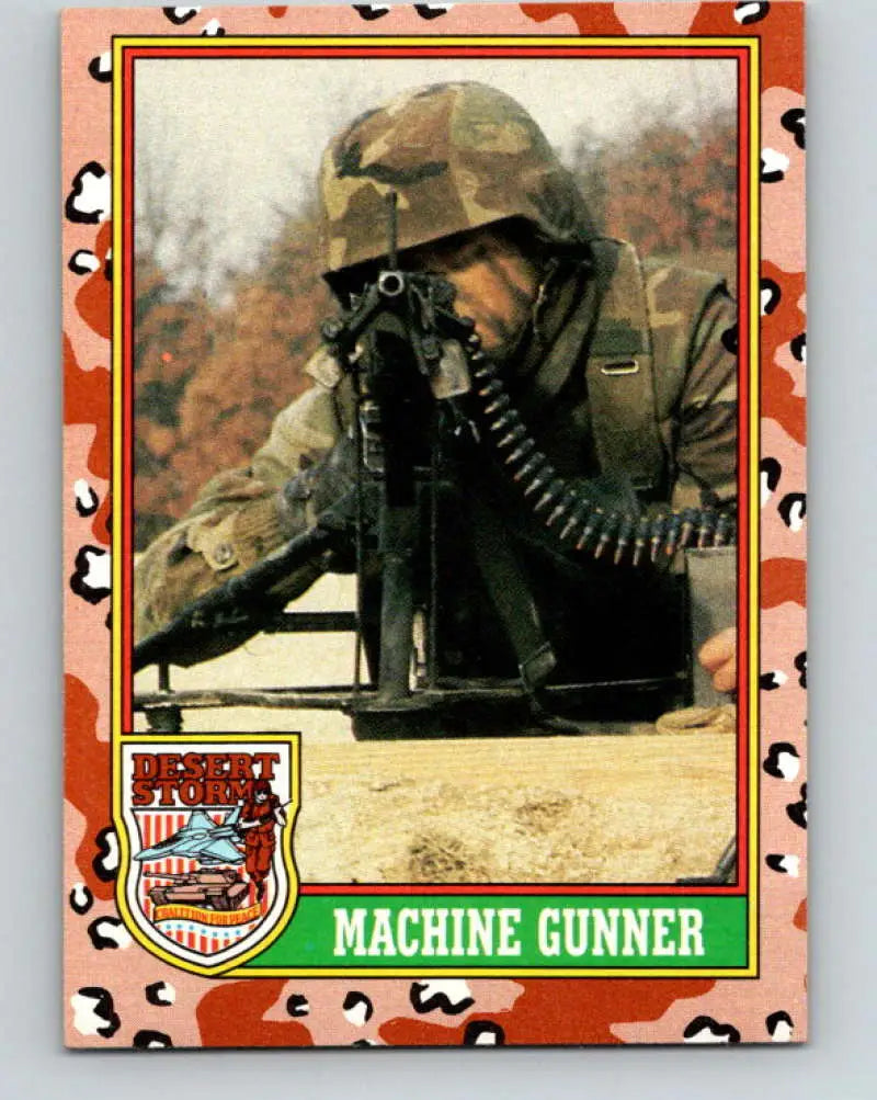 1991 Topps Desert Storm #73A Machine Gunner Stock Image Ãâ Regular Error or Misprint May Ship NonSport Trading Card