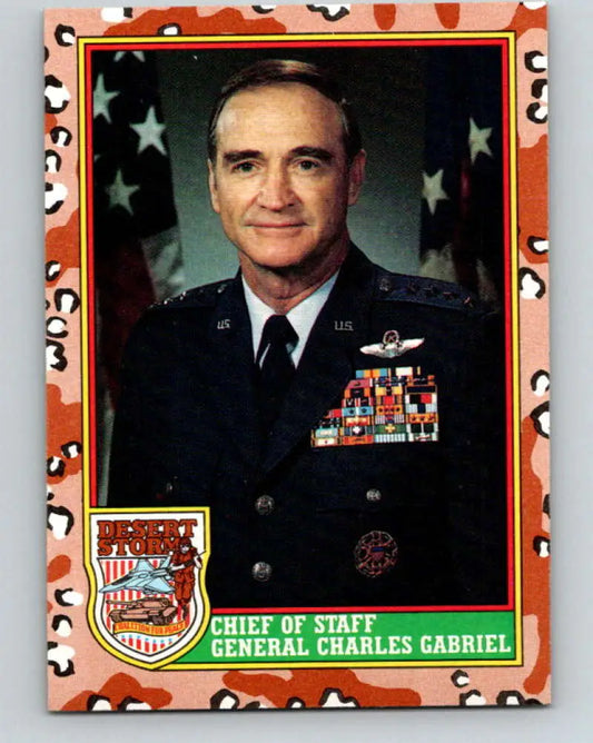 1991 Topps Desert Storm #7A Chief of Staff General Charles Gabriel Stock Image Ãâ Regular Error or Misprint May Ship