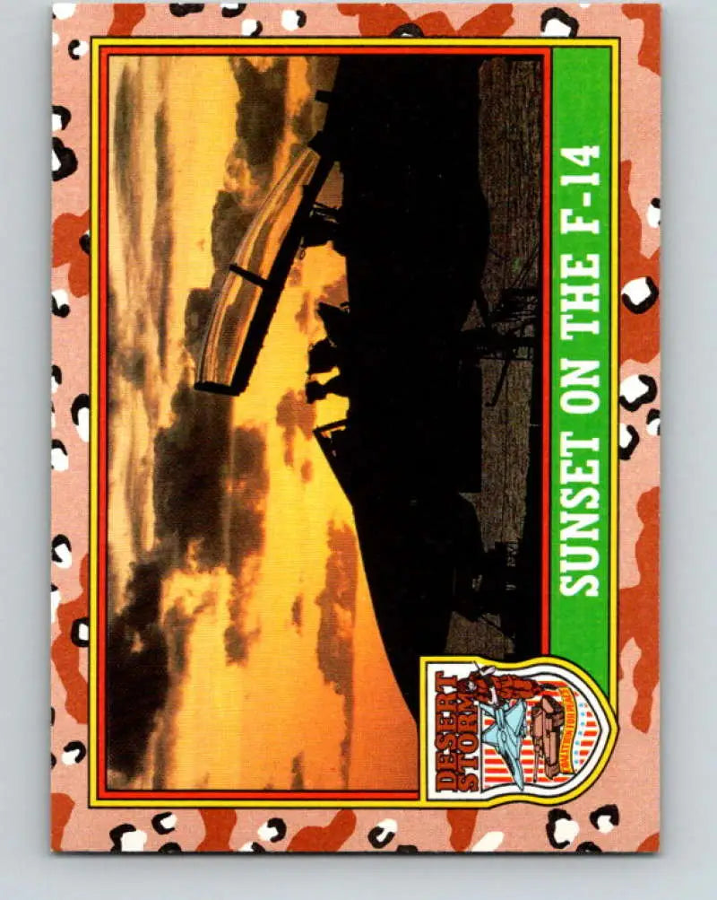 1991 Topps Desert Storm #86A Sunset on the F-14 Stock Image Ãâ Regular Error or Misprint May Ship NonSport Trading Ca