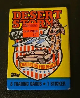 1991 Topps Desert Storm Packs Lot Of 10 8 Cards Per Pack And 1 Sticker Per Pack - Non-Sports Card Box