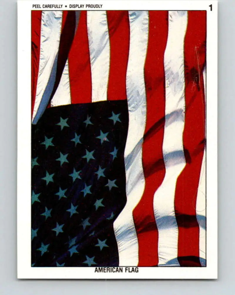 1991 Topps Desert Storm Stickers #1 American Flag NonSport - Non-Sports Card Single