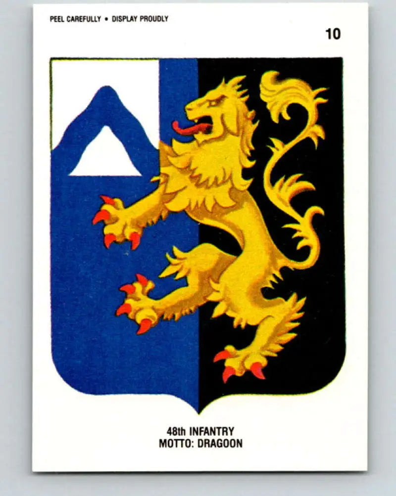 1991 Topps Desert Storm Stickers #10 48th Infantry Motto Dragoon NonSport - Non-Sports Card Single