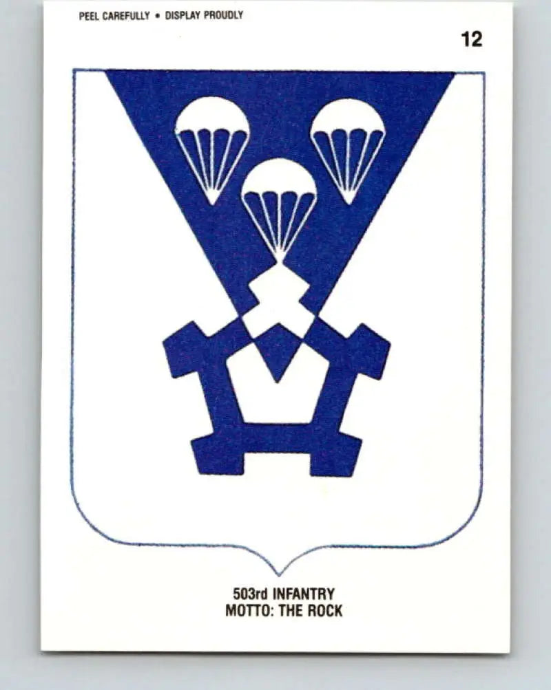 1991 Topps Desert Storm Stickers #12 503rd Infantry Motto The Rock NonSport - Non-Sports Card Single