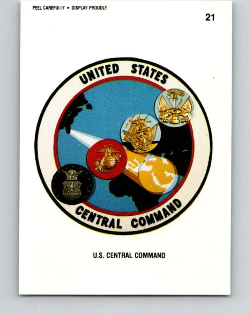 1991 Topps Desert Storm Stickers #21 U.S. Central Command NonSport - Non-Sports Card Single