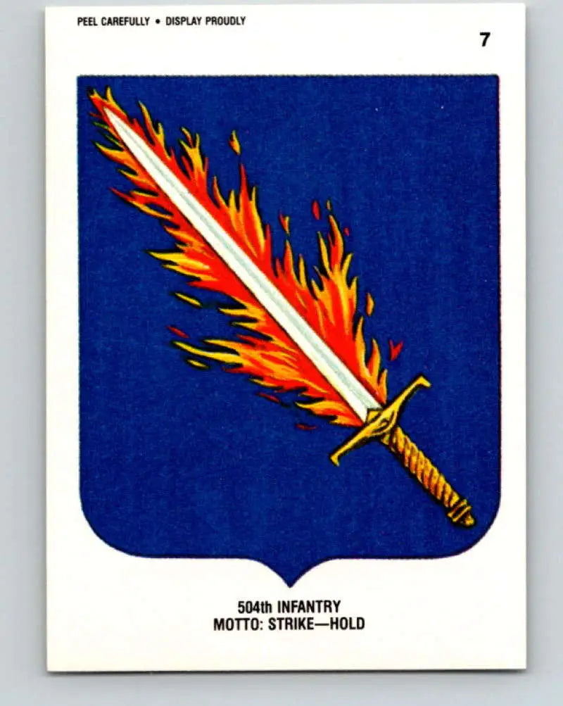 1991 Topps Desert Storm Stickers #7 504th Infantry Motto Strike - Hold NonSport - Non-Sports Card Single