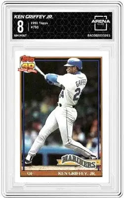 Graded 1991 Topps Ken Griffey Jr Arena Club baseball card in product 1991 Topps Ken Griffey