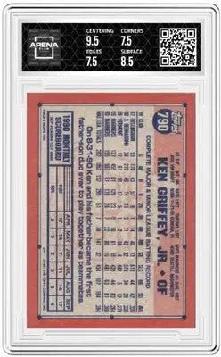 Graded 1991 Topps Ken Griffey Jr Arena Club baseball card #790 displayed in product listing