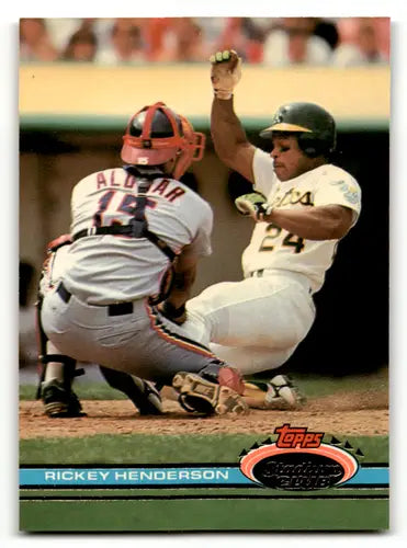 1991 Topps Stadium Club #120 Rickey Henderson NM-MT Athletics - Baseball Card Single