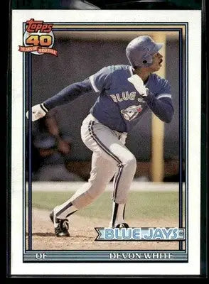 1991 Topps Traded Devon White #125T Gray Card Stock Blue Jays
