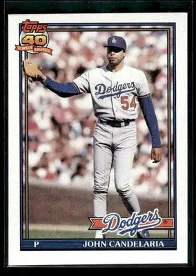 1991 Topps Traded John Candelaria #17T Gray Card Stock Dodgers