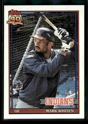 1991 Topps Traded Mark Whiten #126T Gray Card Stock Cleveland Indians