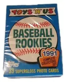 1991 Toys R Us Topps Baseball Rookies Complete Set 33 Supergloss Cards SEALED