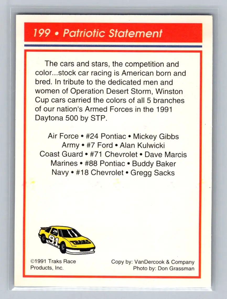 1991 Traks #199 Patriotic Statement - Other