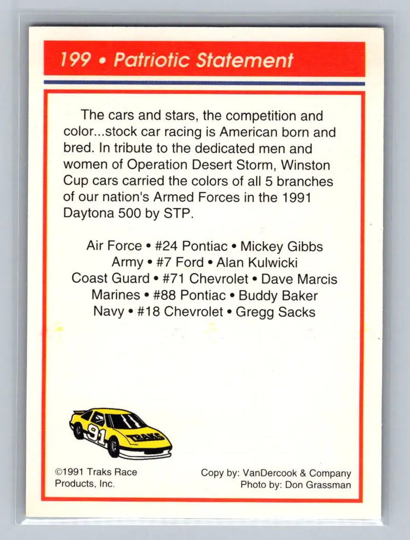 1991 Traks #199 Patriotic Statement - Other