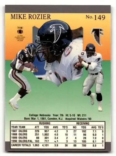 Original gloss 1991 Ultra Mike Rozier Atlanta Falcons football card in mint condition