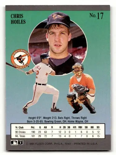 1991 Ultra #17 Chris Hoiles Baltimore Orioles Baseball Cards EX/NM ID:53989 - Baseball Card Single