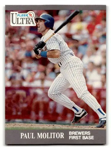1991 Fleer Ultra Paul Molitor Milwaukee Brewers baseball card with original gloss