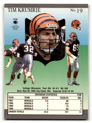 Tim Krumrie Cincinnati Bengals football card from 1991 Ultra series
