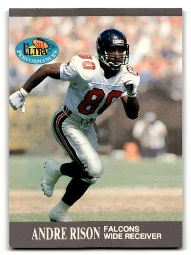 Andre Rison Atlanta Falcons football card from 1991 Ultra series showing player action