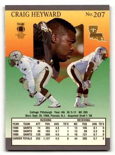 1991 Ultra #207 Craig Heyward New Orleans Saints Football Cards NM N ID:56561 - Football Card Single