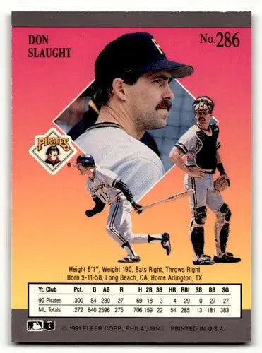 1991 Ultra #286 Don Slaught Pittsburgh Pirates Baseball Cards EX/NM ID:54002 - Baseball Card Single
