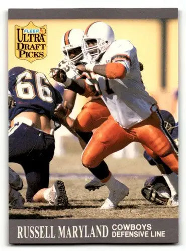 Football trading card of Russell Maryland Dallas Cowboys 1991 Ultra #288 for Dallas Cowboys football fans