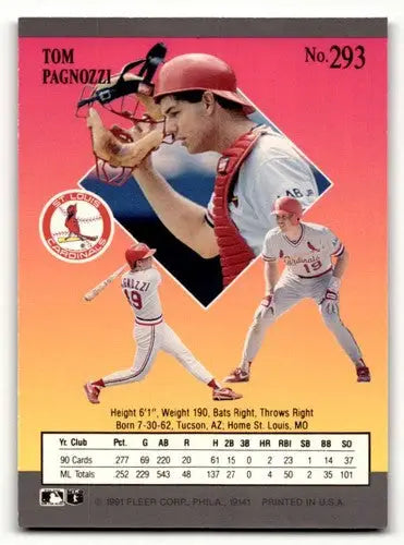 1991 Ultra #293 Tom Pagnozzi St. Louis Cardinals Baseball Cards EX/N ID:54000 - Baseball Card Single