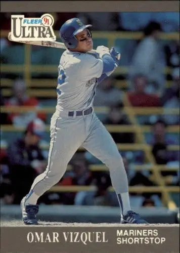 Omar Vizquel baseball card 1991 Ultra #345 with original gloss NM-MT Mariners