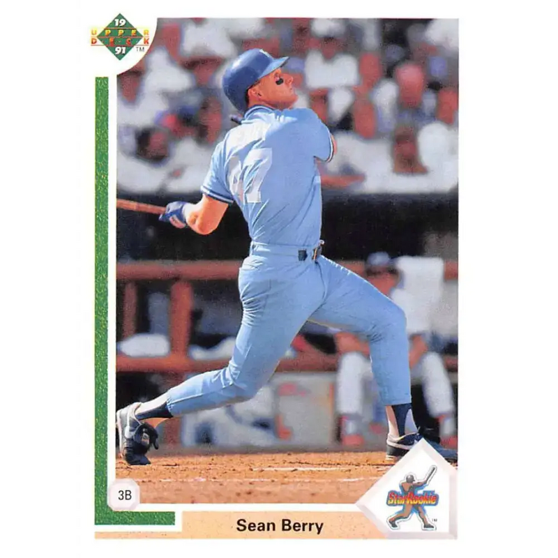 1991 Upper Deck #10 Sean Berry NM-MT RC Rookie Kansas City Royals Baseball Card - Baseball Card Single