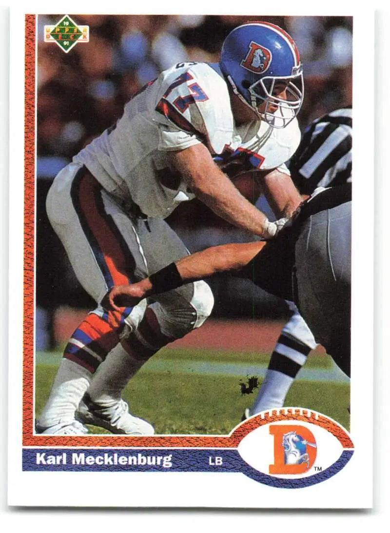 1991 Upper Deck #105 Karl Mecklenburg NM-MT Denver Broncos Football Card - Football Card Single