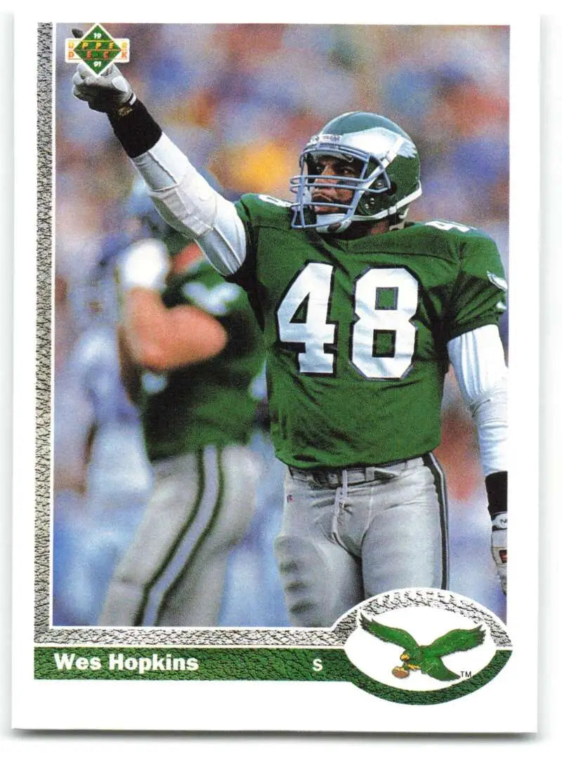1991 Upper Deck #106 Wes Hopkins NM-MT Philadelphia Eagles Football Card - Football Card Single