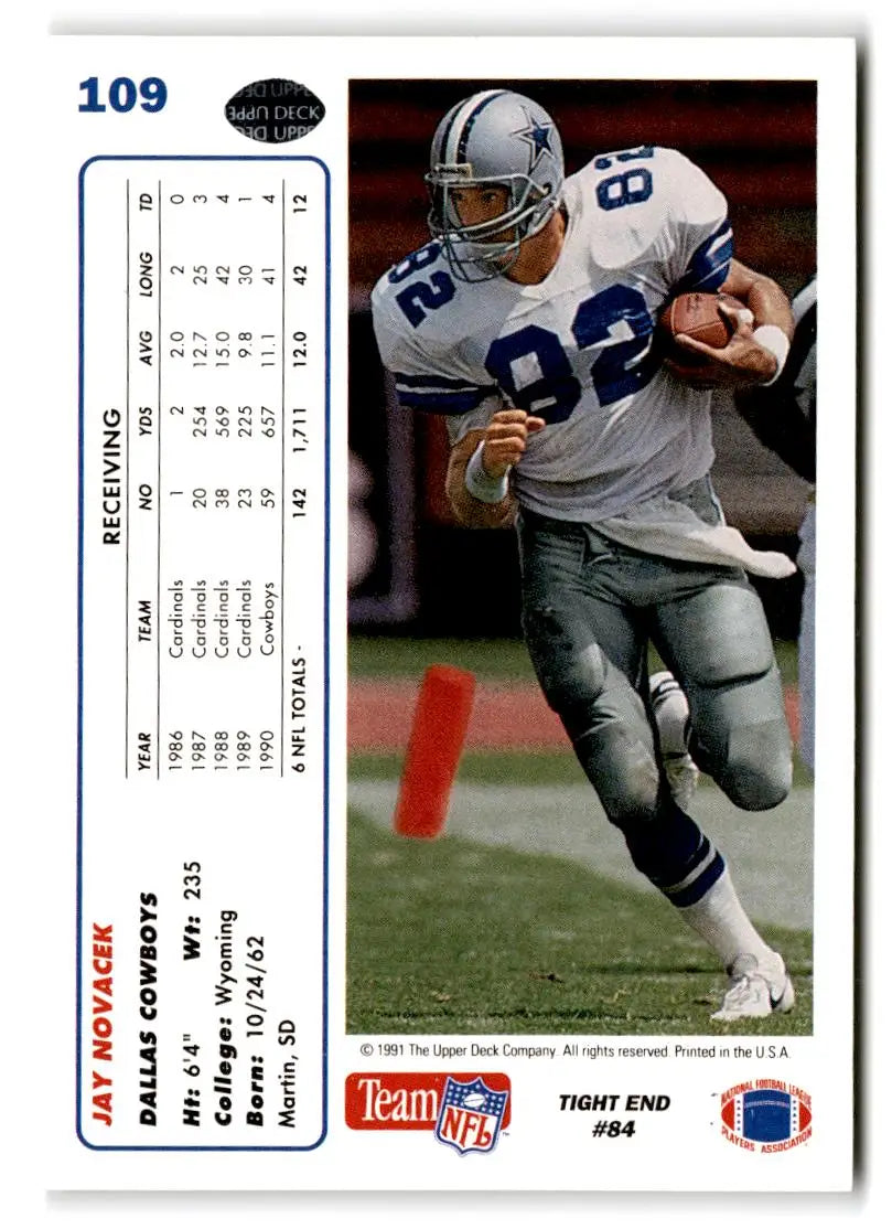 1991 Upper Deck #109 Jay Novacek - Football Card Single