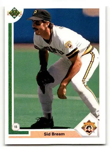 Original gloss Sid Bream Pittsburgh baseball card 1991 Upper Deck #109 Bream Pirates