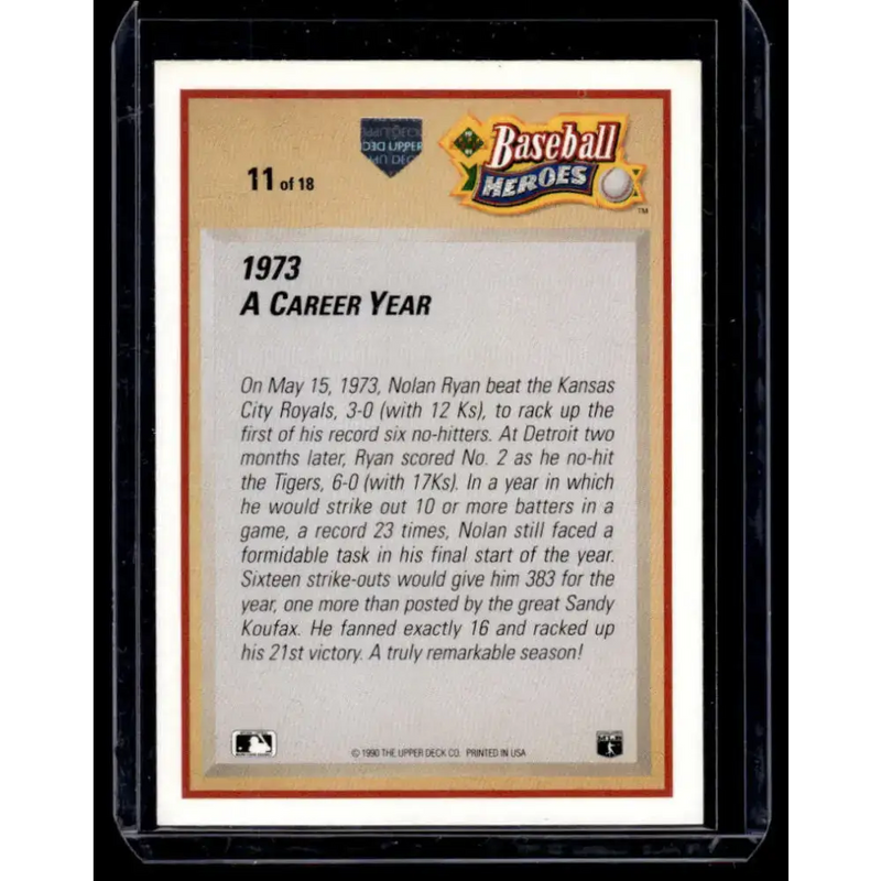 1991 Upper Deck #11 Nolan Ryan California Angels NM-MT Baseball Card - Baseball Card Single