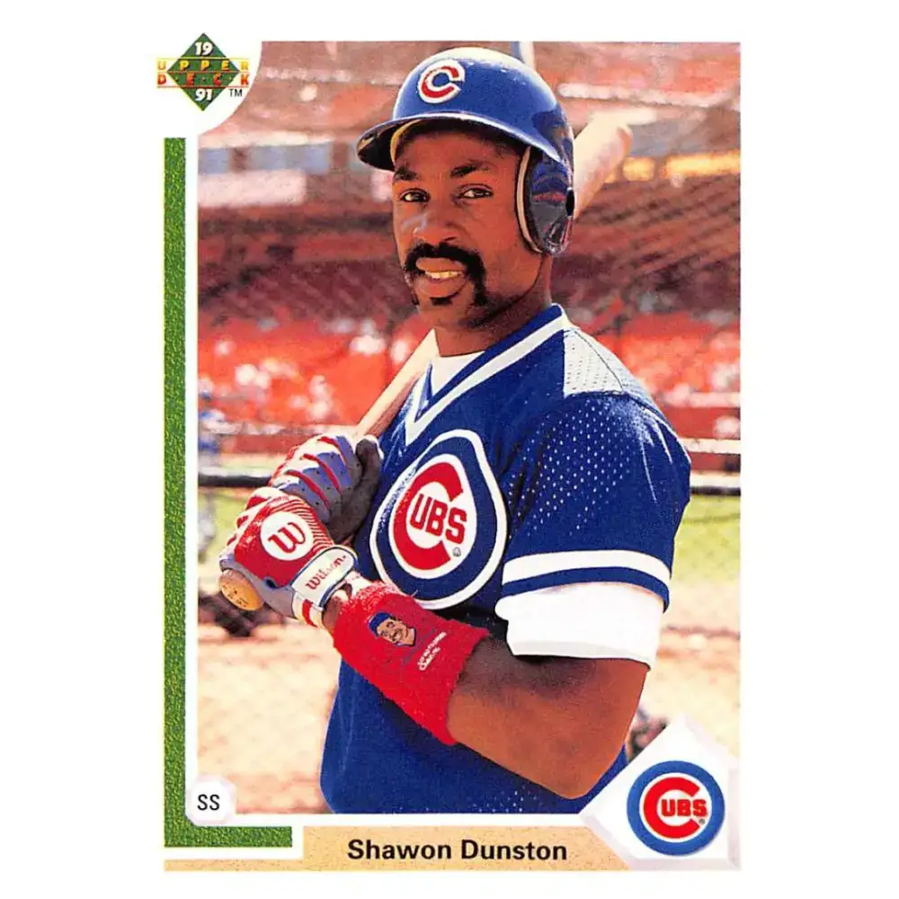 1991 Upper Deck #111 Shawon Dunston EX Excellent Chicago Cubs Baseball Card - Baseball Card Single