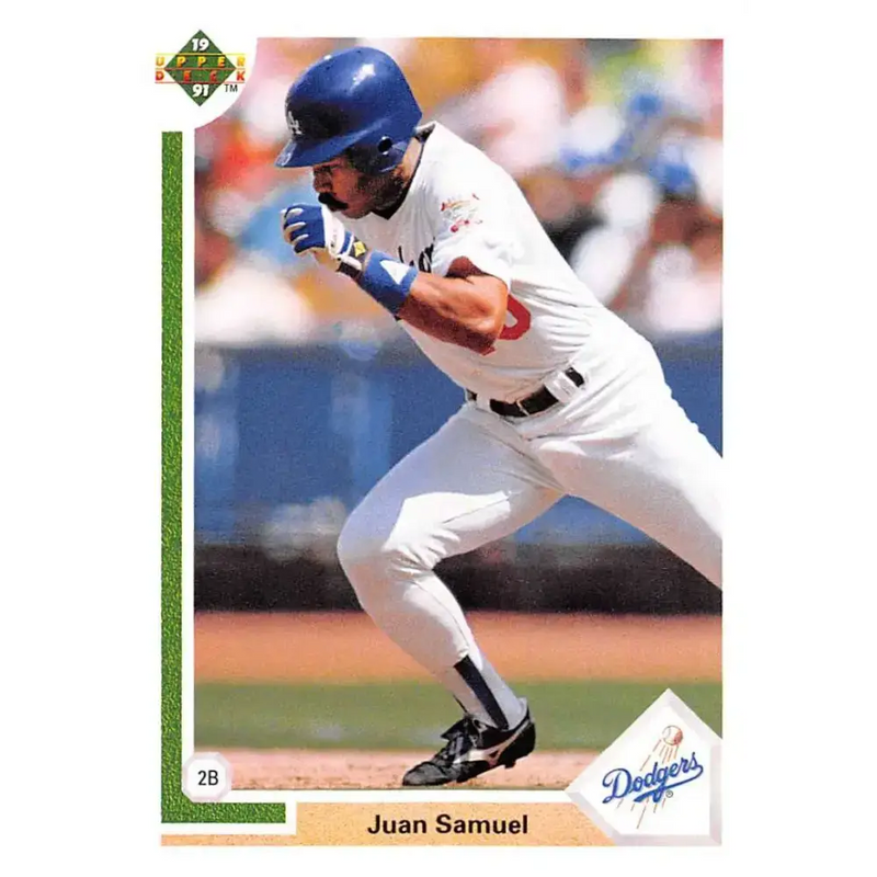 1991 Upper Deck #117 Juan Samuel EX Excellent Los Angeles Dodgers Baseball Card - Baseball Card Single