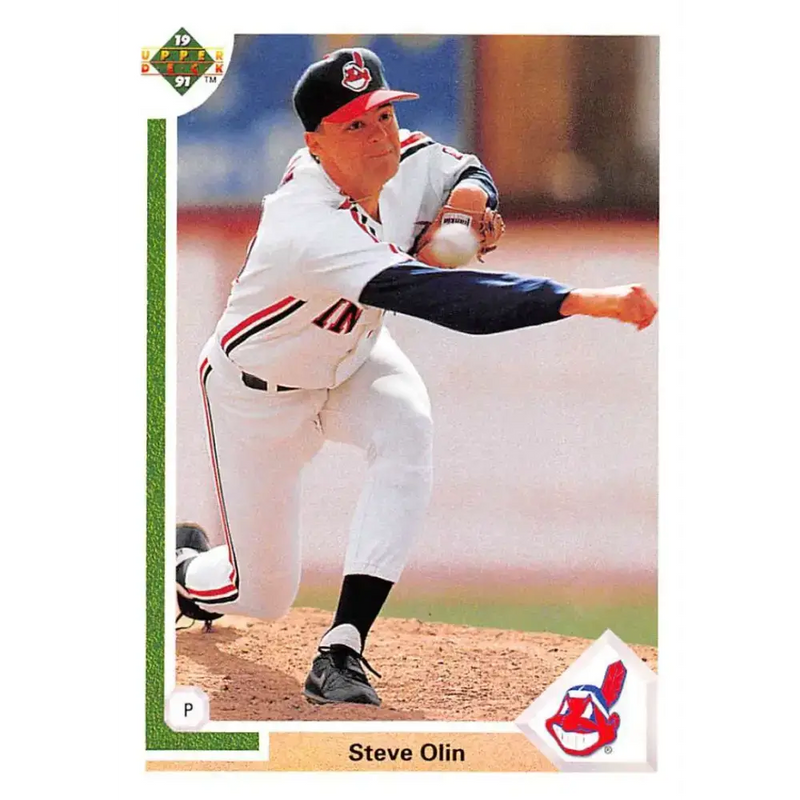 1991 Upper Deck #118 Steve Olin EX Excellent Cleveland Indians Baseball Card - Baseball Card Single