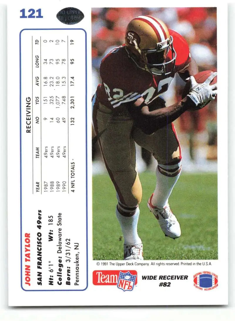 1991 Upper Deck #121 John Taylor NM-MT San Francisco 49ers Football Card - Football Card Single
