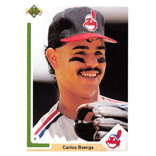 1991 Upper Deck #125 Carlos Baerga EX Excellent Cleveland Indians Baseball Card - Baseball Card Single