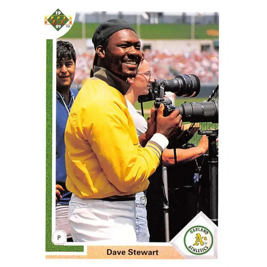 1991 Upper Deck #127 Dave Stewart EX Excellent Oakland Athletics Baseball Card