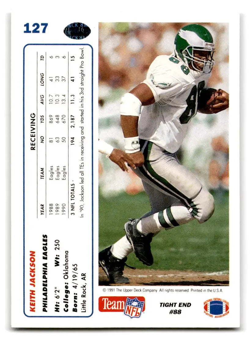 1991 Upper Deck #127 Keith Jackson - Football Card Single