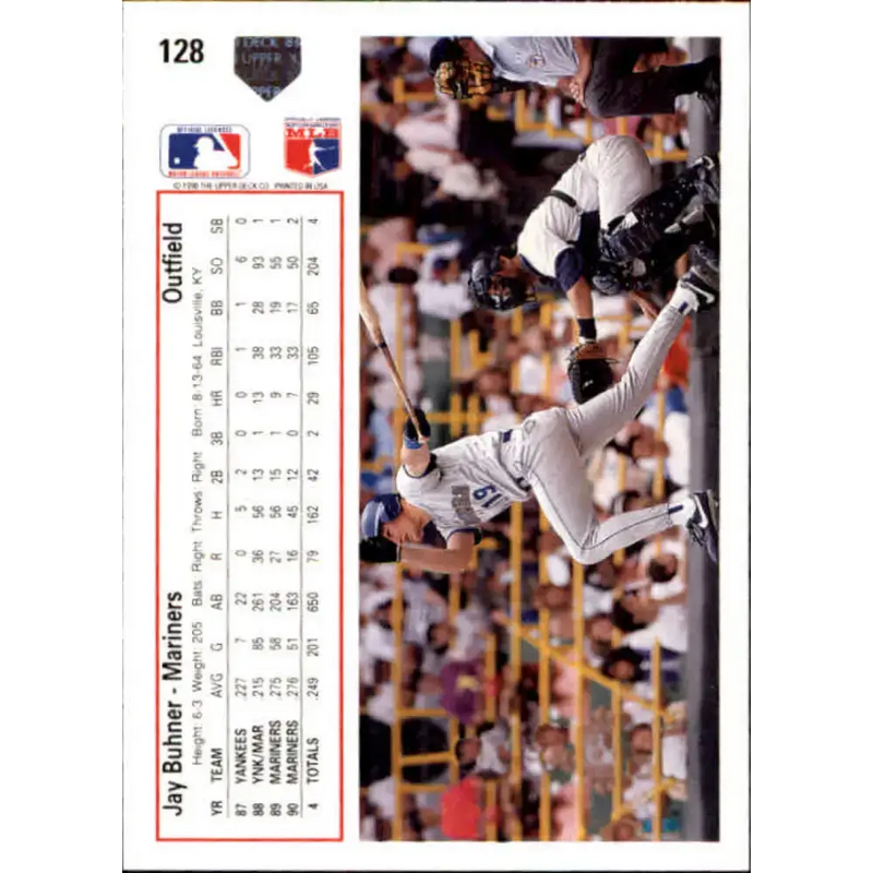 1991 Upper Deck #128 Jay Buhner EX Excellent Seattle Mariners Baseball Card - Baseball Card Single
